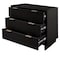 Manhattan Comfort Granville Black 5-Drawer Tall Dresser, 3-Drawer Standard Dresser and 6-Drawer Double Dresser GRAN032 - alternate 4